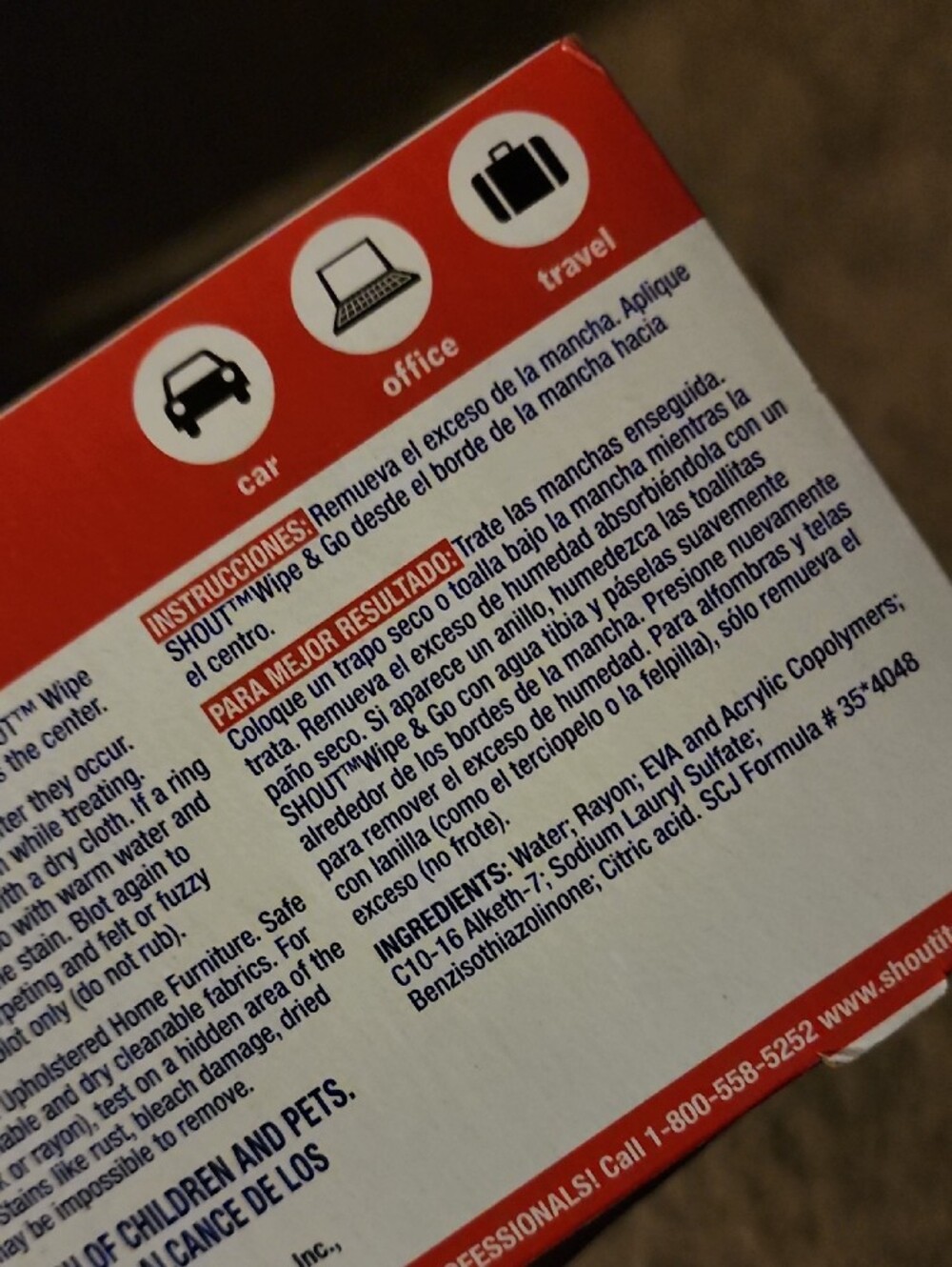 Shout Wipe & Go Instant Stain Remover - 12 Individual Wipes - Picture 4 of 4